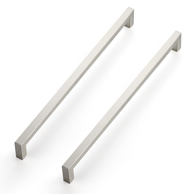 Ravinte 3 Pack 12-3/5 Inch Kitchen Square Cabinet Handles Satin Nickel Cabinet Pulls Brushed Nickel Drawer Pulls Kitchen Cabinet Hardware Kitchen Handles - Image 1